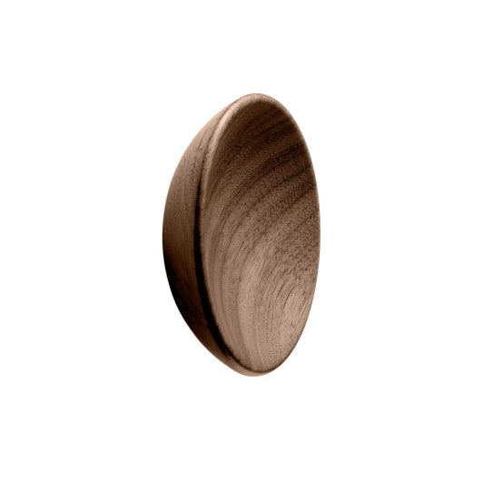 Round Wood "Bowl" Lacquered Walnut Cabinet Knob