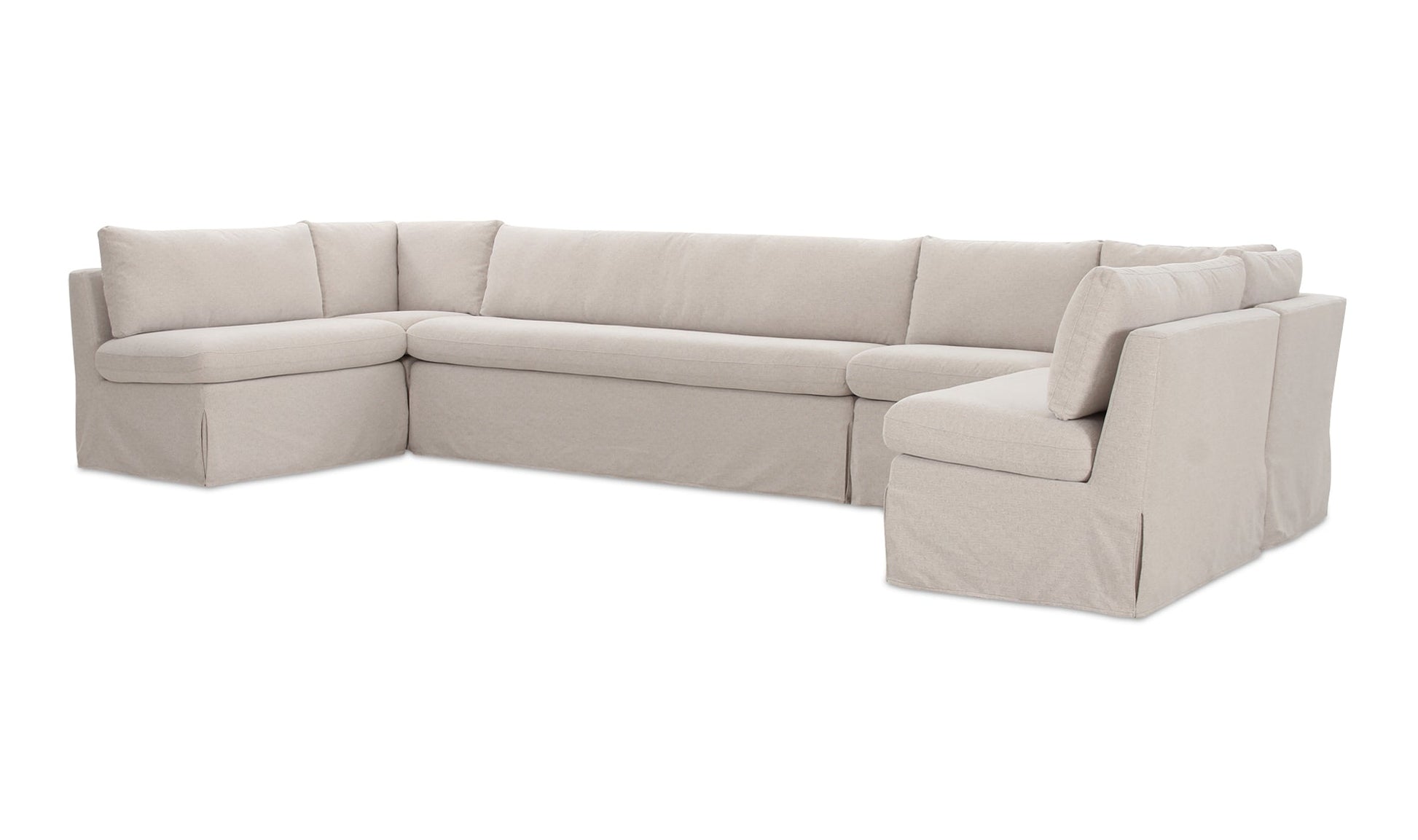 Moe's Home Collection Fable Slipcover Dining Banquette U-Shape Beige 154In Fable Slipcover Dining Banquette U-Shape Beige 154In