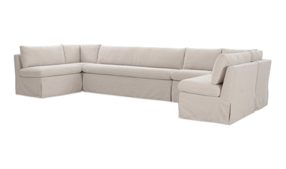 Moe's Home Collection Fable Slipcover Dining Banquette U-Shape Beige 154In Fable Slipcover Dining Banquette U-Shape Beige 154In