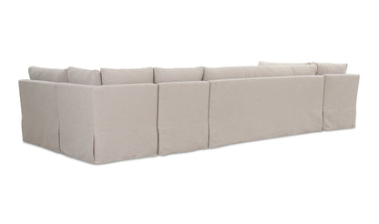 Moe's Home Collection Fable Slipcover Dining Banquette U-Shape Beige 154In Fable Slipcover Dining Banquette U-Shape Beige 154In