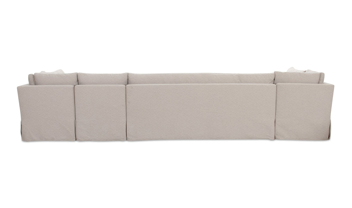 Moe's Home Collection Fable Slipcover Dining Banquette U-Shape Beige 154In Fable Slipcover Dining Banquette U-Shape Beige 154In