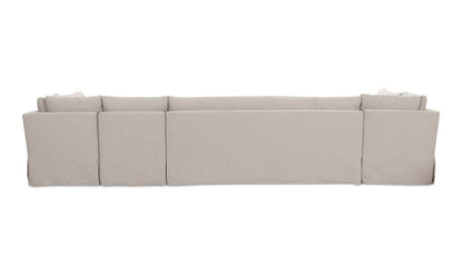 Moe's Home Collection Fable Slipcover Dining Banquette U-Shape Beige 154In Fable Slipcover Dining Banquette U-Shape Beige 154In