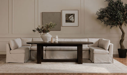 Moe's Home Collection Fable Slipcover Dining Banquette U-Shape Beige 154In Fable Slipcover Dining Banquette U-Shape Beige 154In