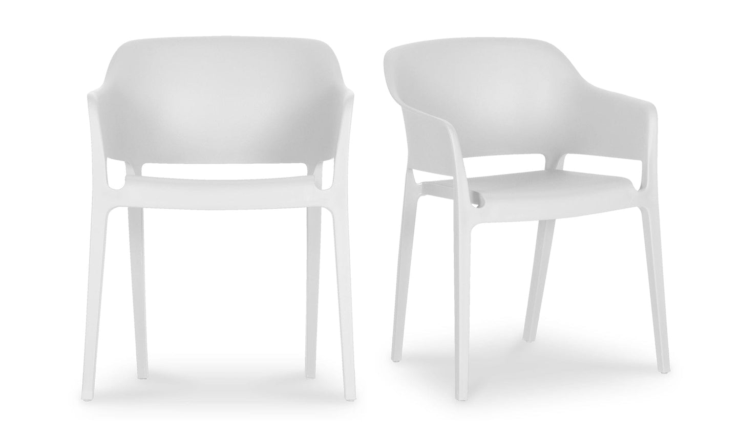 Moe's WHITE FARO OUTDOOR DINING CHAIR- SET OF TWO