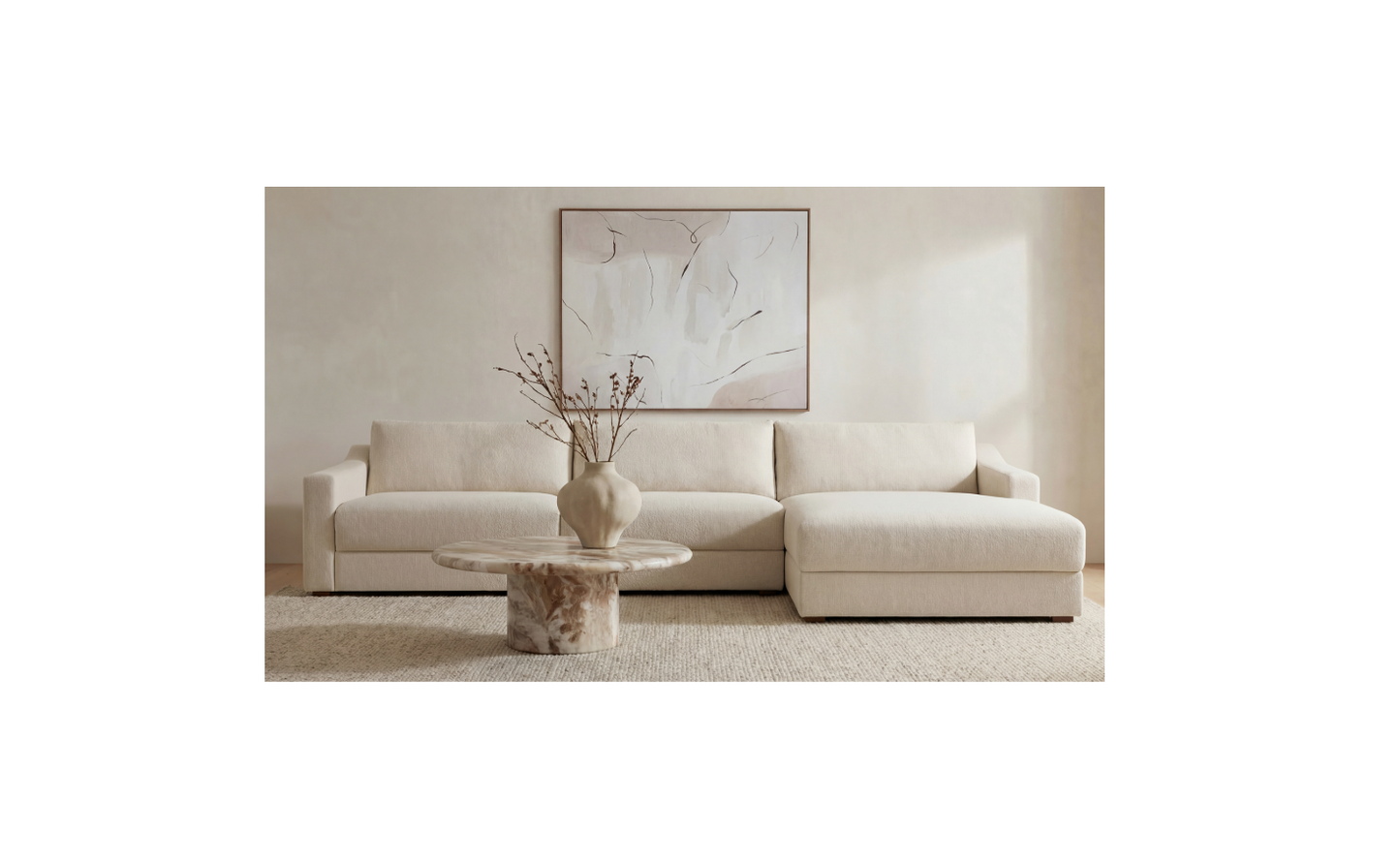 Farrow Sectional Flecked Oat Right