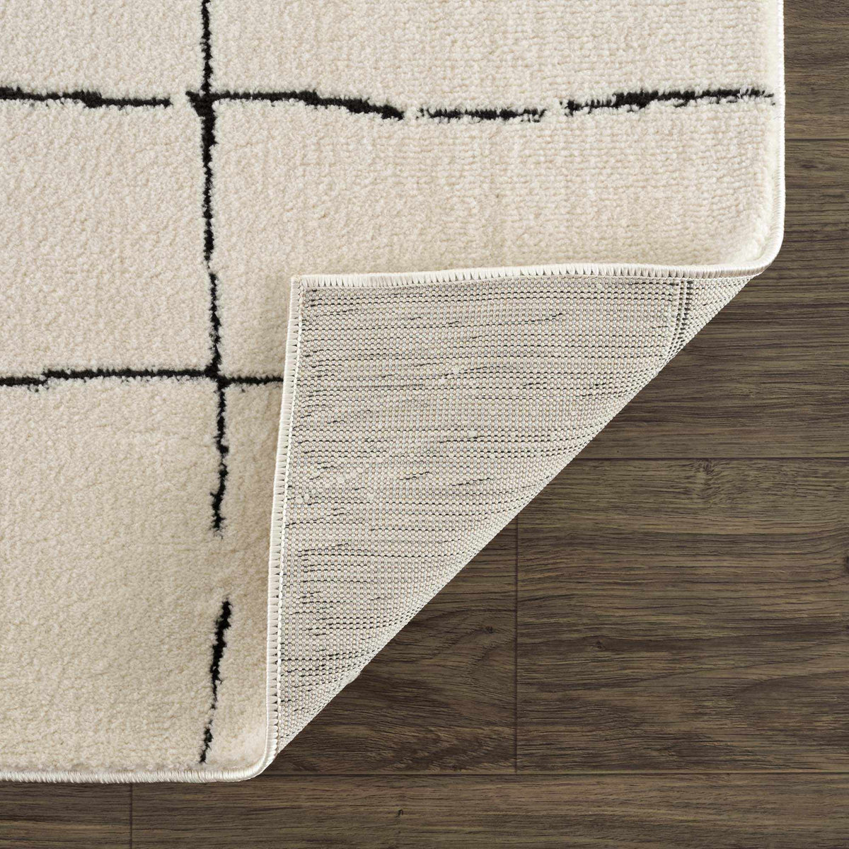 Koume Beige Maze Area Rug.