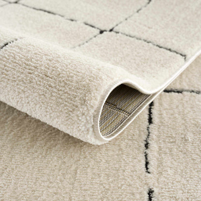 Koume Beige Maze Area Rug.