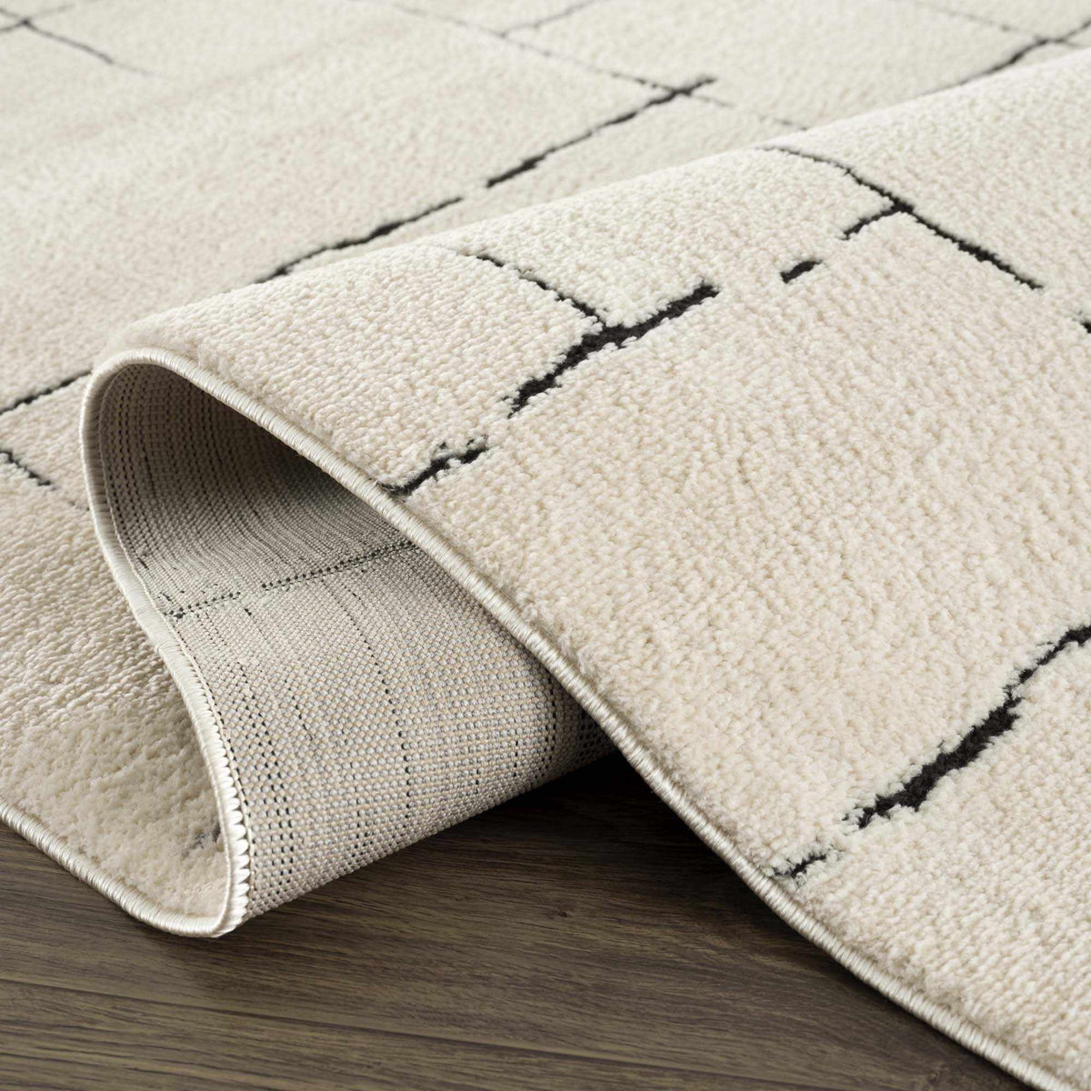 Koume Beige Maze Area Rug.
