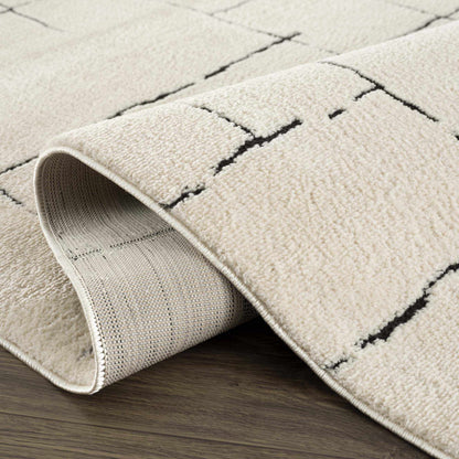 Koume Beige Maze Area Rug.