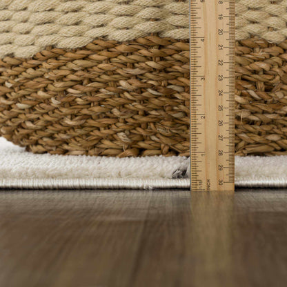 Koume Beige Maze Area Rug.