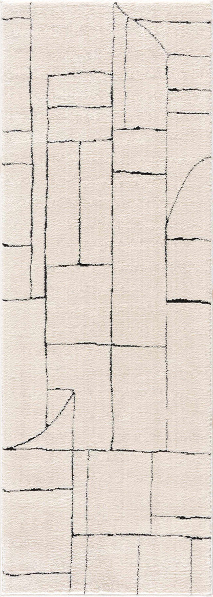 Keats Black & White Area Rug