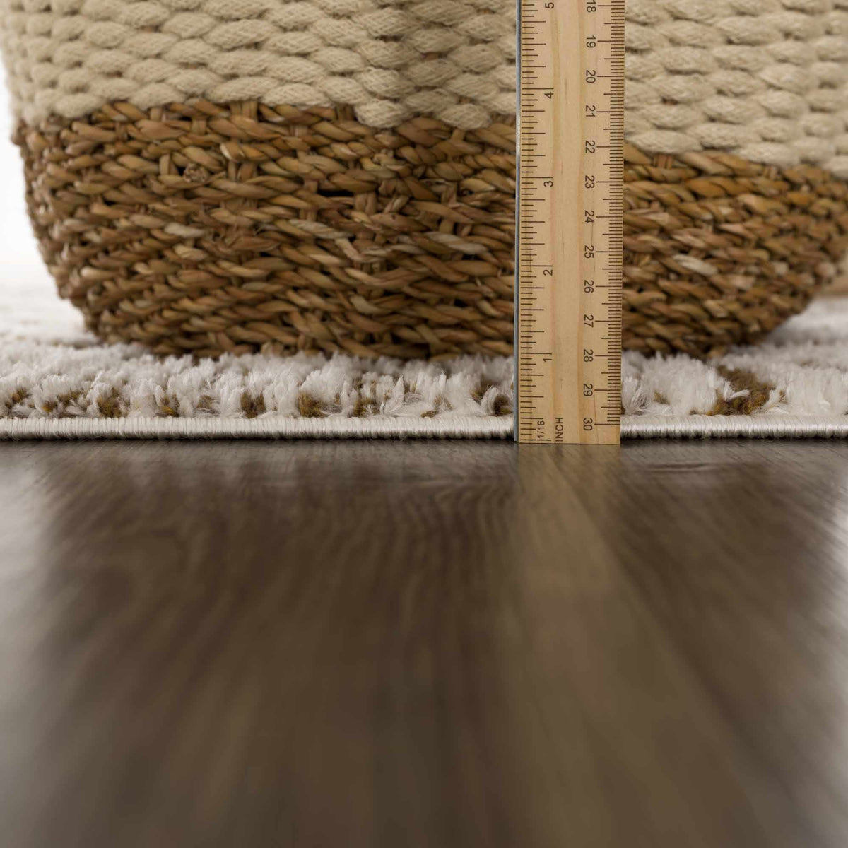 Leryn Brown Checkered Plush Rug.