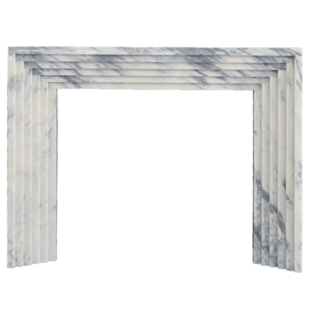Villohome | Online Flooring Shop Fireplaces Marble / (L)60" (H)47" (D)8" / Polished Calacatta Viola Marble Art Deco Fireplace Mantel Polished (W)8" (L)60" (H)47" Calacatta Viola Marble Art Deco Fireplace Mantel Polished (W)8" (L)60" (H)47"