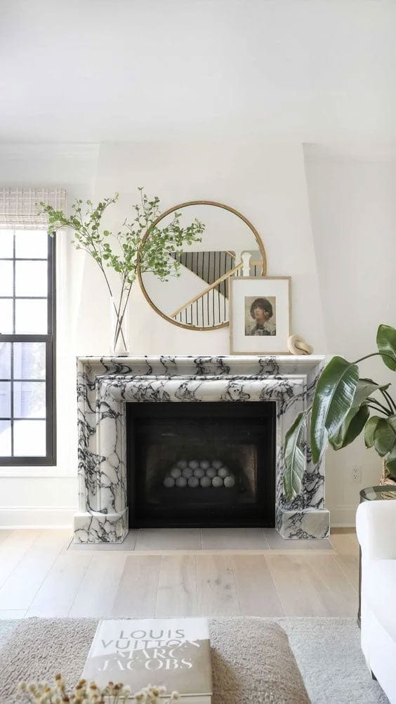 Villohome | Online Flooring Shop Fireplaces Marble / (W)16.5" (L)61" (H)52" / Polished Calacatta Viola Marble Hand-carved Fireplace Mantel Polished (W)16.5" (L)61" (H)52" Calacatta Viola Marble Hand-carved Fireplace Mantel Polished (W)16.5" (L)61" (H)52"