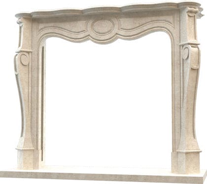 Villohome | Online Flooring Shop Fireplaces Marble / (W)12" (L)48" (H)39.5" / Polished Crema Marfil Marble French Villa Style Hand-carved Fireplace Surround (W)12" (L)48" (H)39.5" Crema Marfil Marble French Villa Style Hand-carved Fireplace Surround (W)12" (L)48" (H)39.5"
