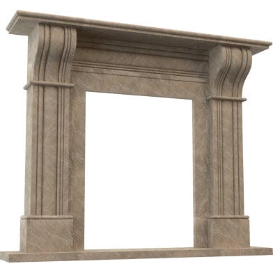 Villohome | Online Flooring Shop Fireplaces Marble / (W)12" (L)48" (H)60" / Polished Emperador Light Brown Marble Hand-carved Fireplace Surround (W)12" (L)48" (H)60" Emperador Light Brown Marble Hand-carved Fireplace Surround (W)12" (L)48" (H)60"