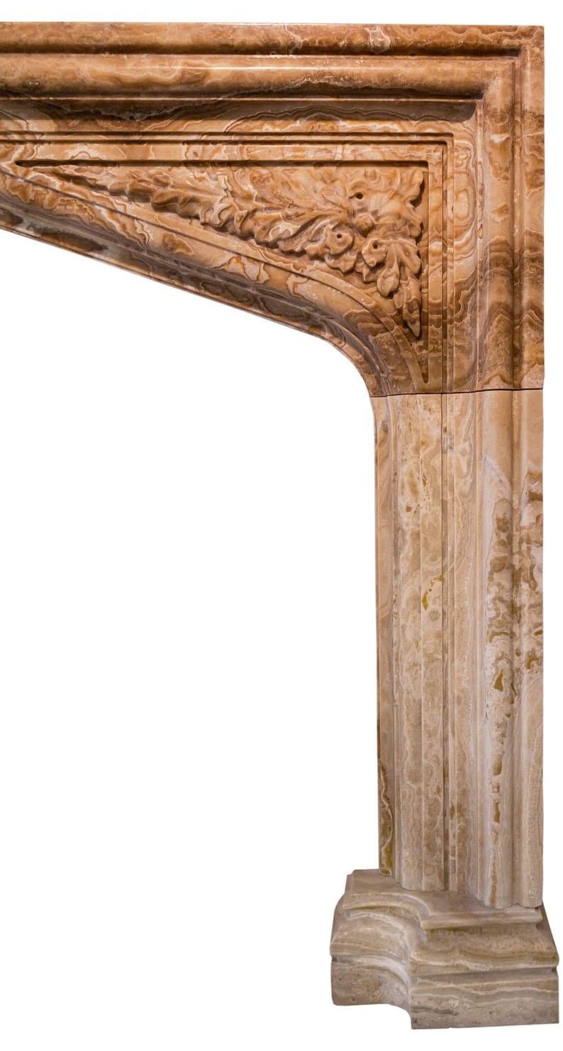 Villohome | Online Flooring Shop Fireplaces Onyx / (W)6" (L)57" (H)52" / Honed Honey Onyx Translucent Natural Stone French Villa Style Hand-carved Fireplace Surround (W)6" (L)57" (H)52" Honey Onyx Translucent Natural Stone French Villa Style Hand-carved Fireplace Surround (W)6" (L)57" (H)52"