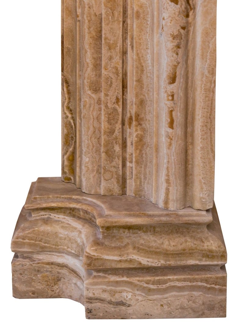 Villohome | Online Flooring Shop Fireplaces Onyx / (W)6" (L)57" (H)52" / Honed Honey Onyx Translucent Natural Stone French Villa Style Hand-carved Fireplace Surround (W)6" (L)57" (H)52" Honey Onyx Translucent Natural Stone French Villa Style Hand-carved Fireplace Surround (W)6" (L)57" (H)52"