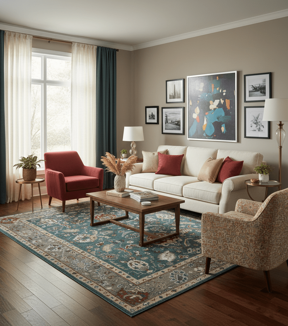 Floral Teal, Camel and Brown Hand Knotted Oriental Oushak Multi Size wool Area Rug.