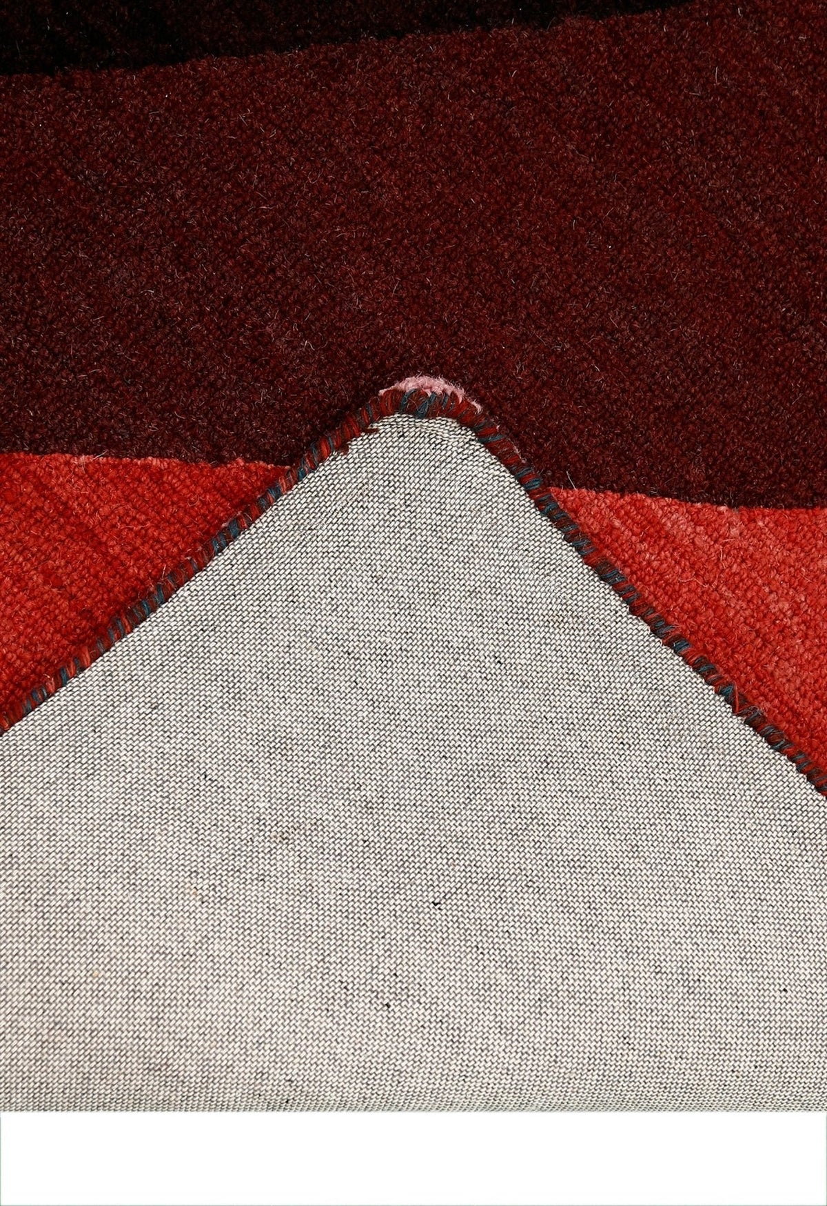 Flow Modern Abstract Red And Maroon Hand Tufted 5x8 Wool Rug.