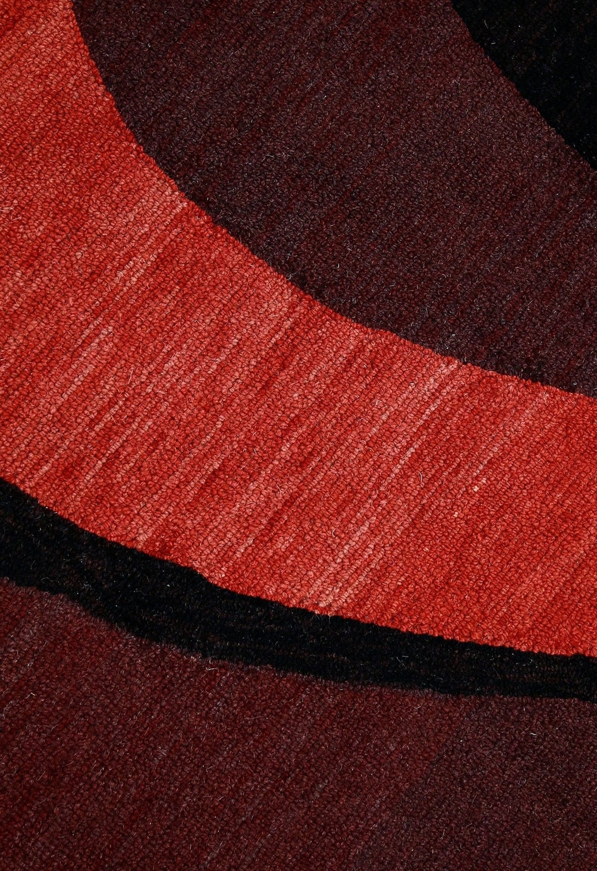 Flow Modern Abstract Red And Maroon Hand Tufted 5x8 Wool Rug.