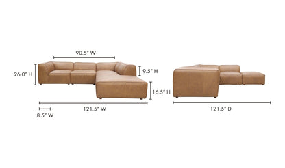 Moe's Home Collection FORM DREAM MODULAR SECTIONAL SONORAN TAN LEATHER FORM DREAM MODULAR SECTIONAL SONORAN TAN LEATHER