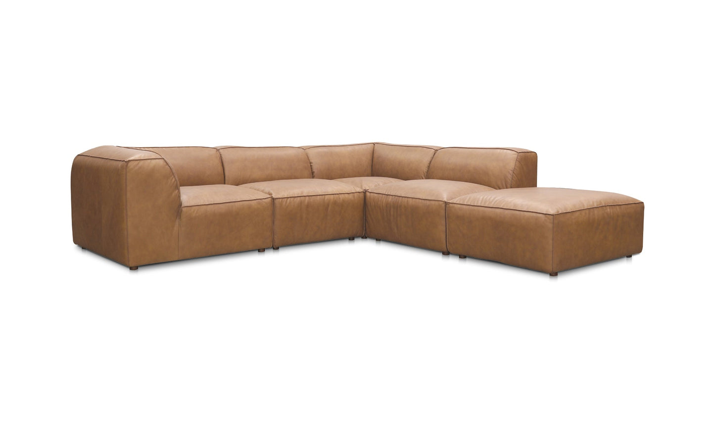Moe's Home Collection FORM DREAM MODULAR SECTIONAL SONORAN TAN LEATHER FORM DREAM MODULAR SECTIONAL SONORAN TAN LEATHER