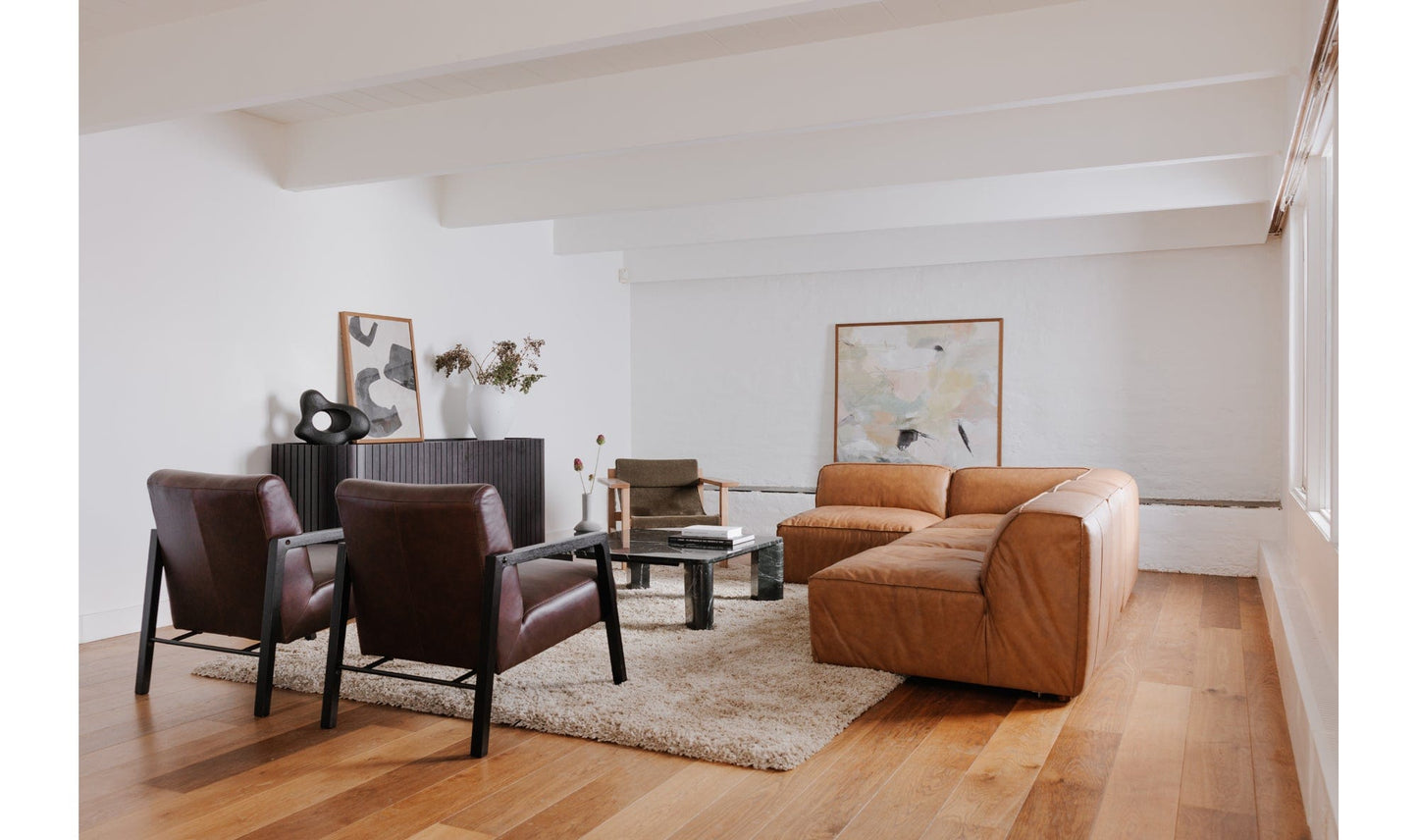 The Carpentry Shop Co. FORM SLIPPER CHAIR SONORAN TAN LEATHER FORM SLIPPER CHAIR SONORAN TAN LEATHER