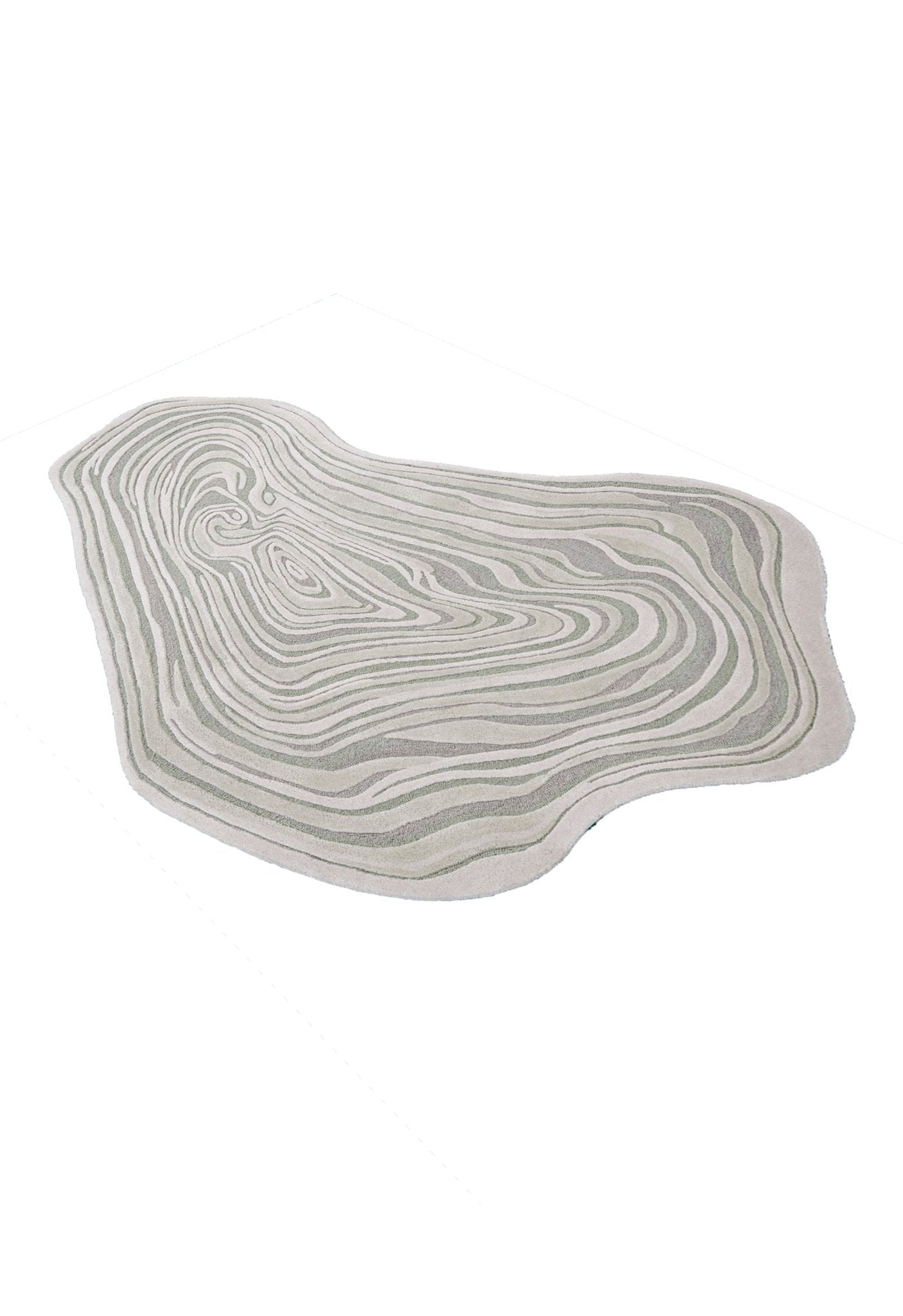 Fossil Modern Style Ivory Hand Tufted 5x7 Wool Rug