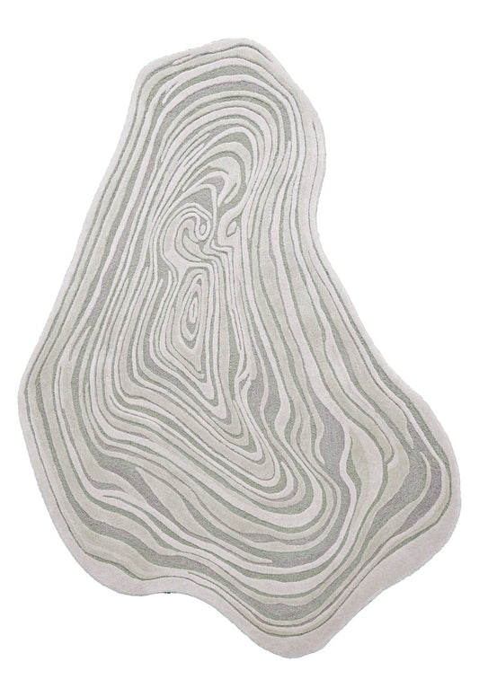 Fossil Modern Style Ivory Hand Tufted 5x7 Wool Rug