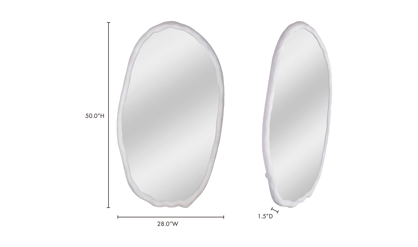 The Carpentry Shop Co. Foundry Mirror Oval White Foundry Mirror Oval White