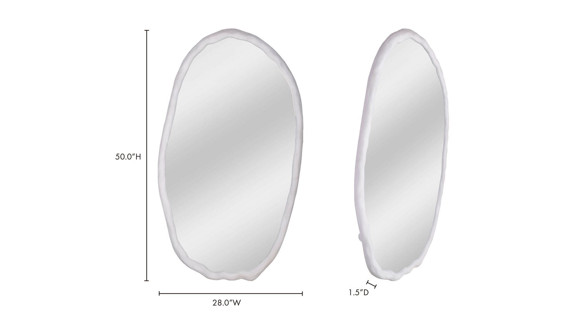 The Carpentry Shop Co. Foundry Mirror Oval White Foundry Mirror Oval White