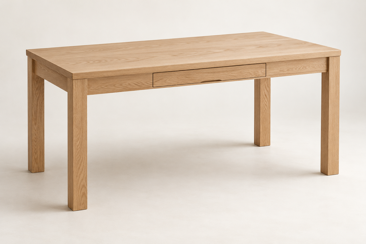 The Frame Desk natural plain-sawn white oak, design render