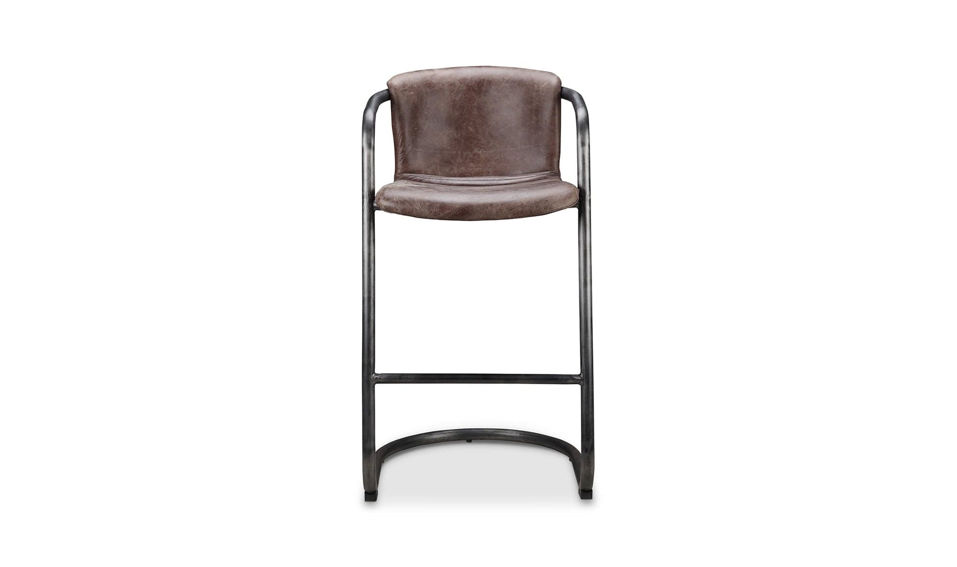 The Carpentry Shop Co. Freeman Barstool Grazed Brown Leather-M2 Freeman Barstool Grazed Brown Leather-M2
