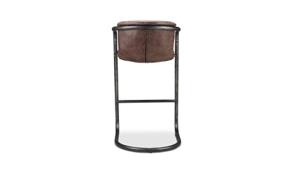 The Carpentry Shop Co. Freeman Barstool Grazed Brown Leather-M2 Freeman Barstool Grazed Brown Leather-M2