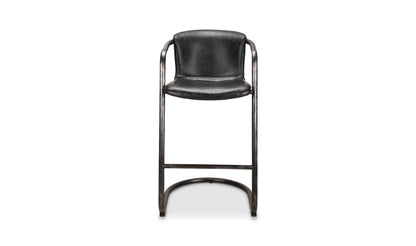 The Carpentry Shop Co. Freeman Barstool Onyx Black Leather-M2 Freeman Barstool Onyx Black Leather-M2