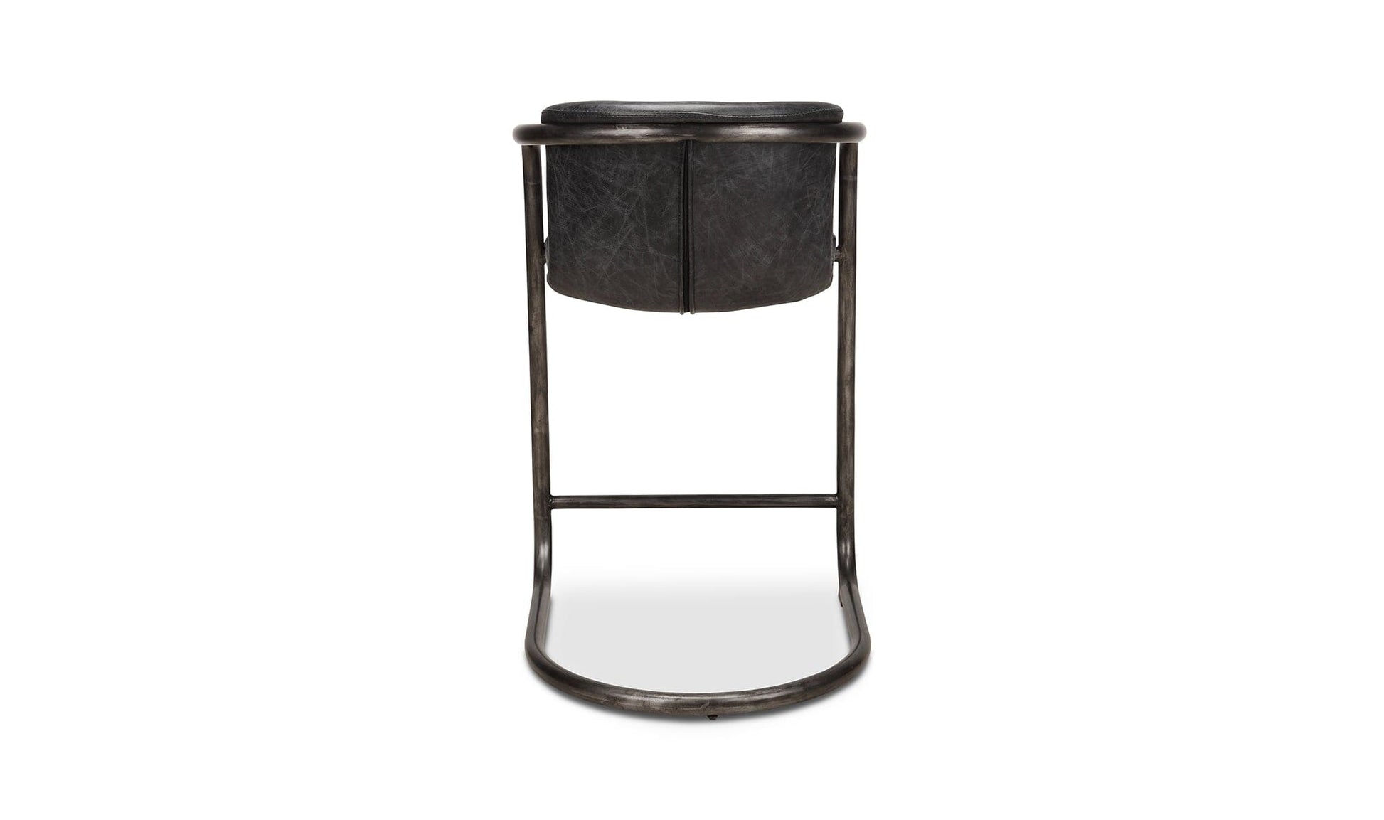 The Carpentry Shop Co. Freeman Counter Stool Onyx Black Leather-M2 Freeman Counter Stool Onyx Black Leather-M2