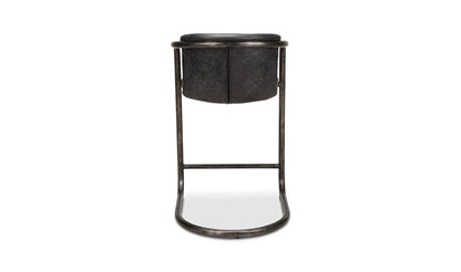 The Carpentry Shop Co. Freeman Counter Stool Onyx Black Leather-M2 Freeman Counter Stool Onyx Black Leather-M2