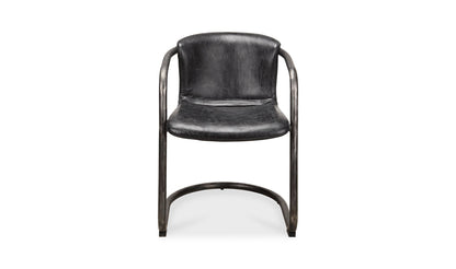 The Carpentry Shop Co. Freeman Dining Chair Onyx Black Leather-M2 Freeman Dining Chair Onyx Black Leather-M2