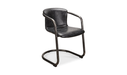 The Carpentry Shop Co. Freeman Dining Chair Onyx Black Leather-M2 Freeman Dining Chair Onyx Black Leather-M2