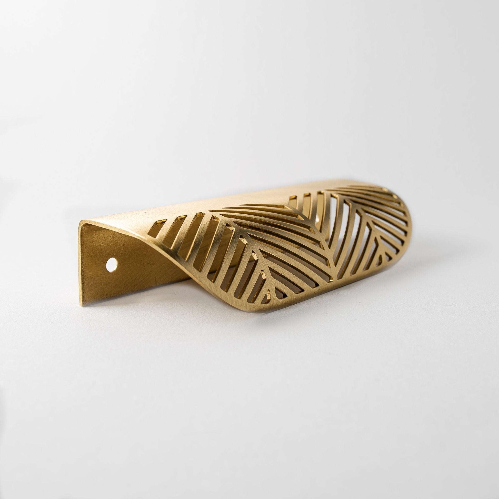 Frond, Solid Brass Edge Pulls.