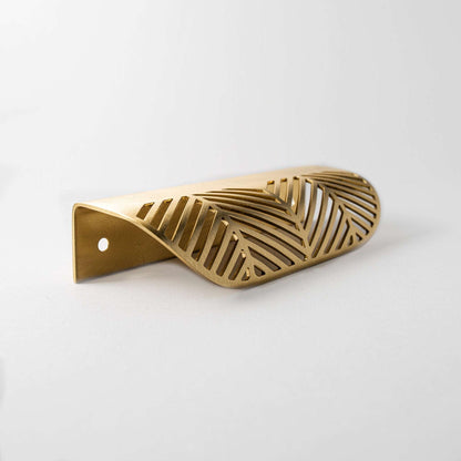 Frond, Solid Brass Edge Pulls.