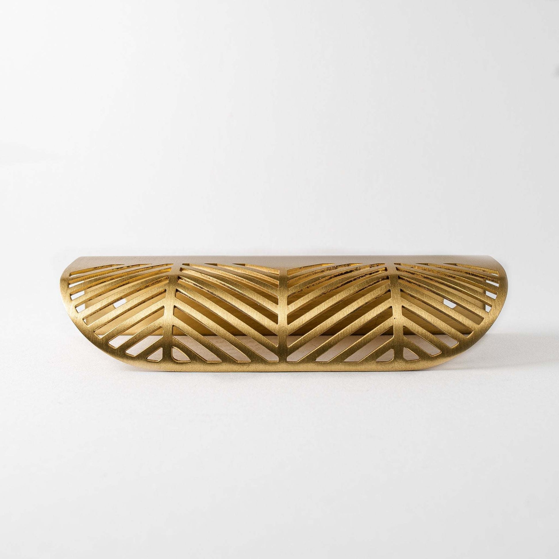 Frond, Solid Brass Edge Pulls.