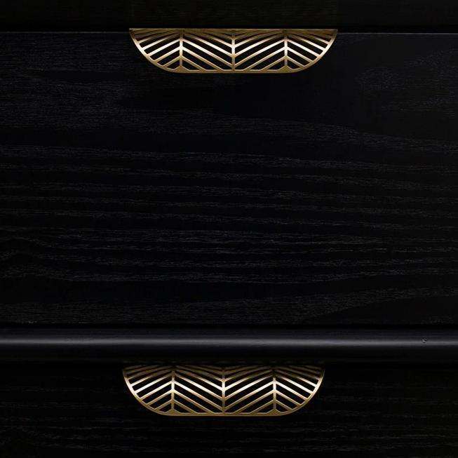 Frond, Solid Brass Edge Pulls.
