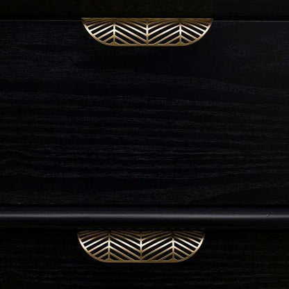 Frond, Solid Brass Edge Pulls.