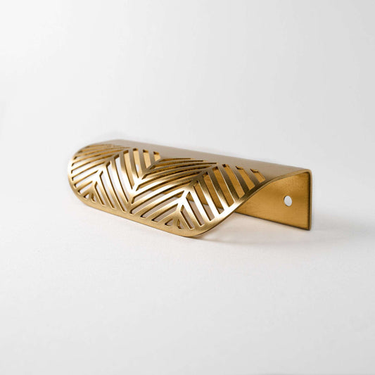 Frond, Solid Brass Edge Pulls.