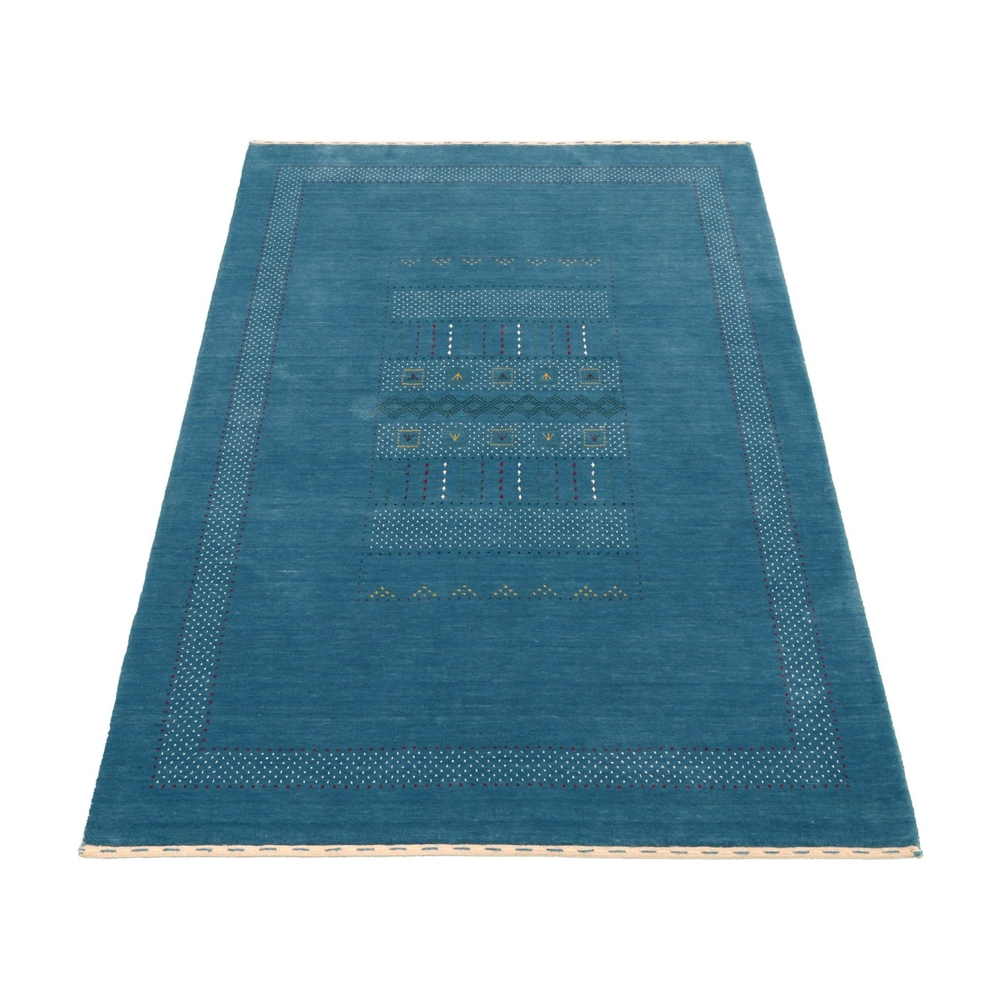 Gabbeh Design Hand Loomed Wool Area Rug.
