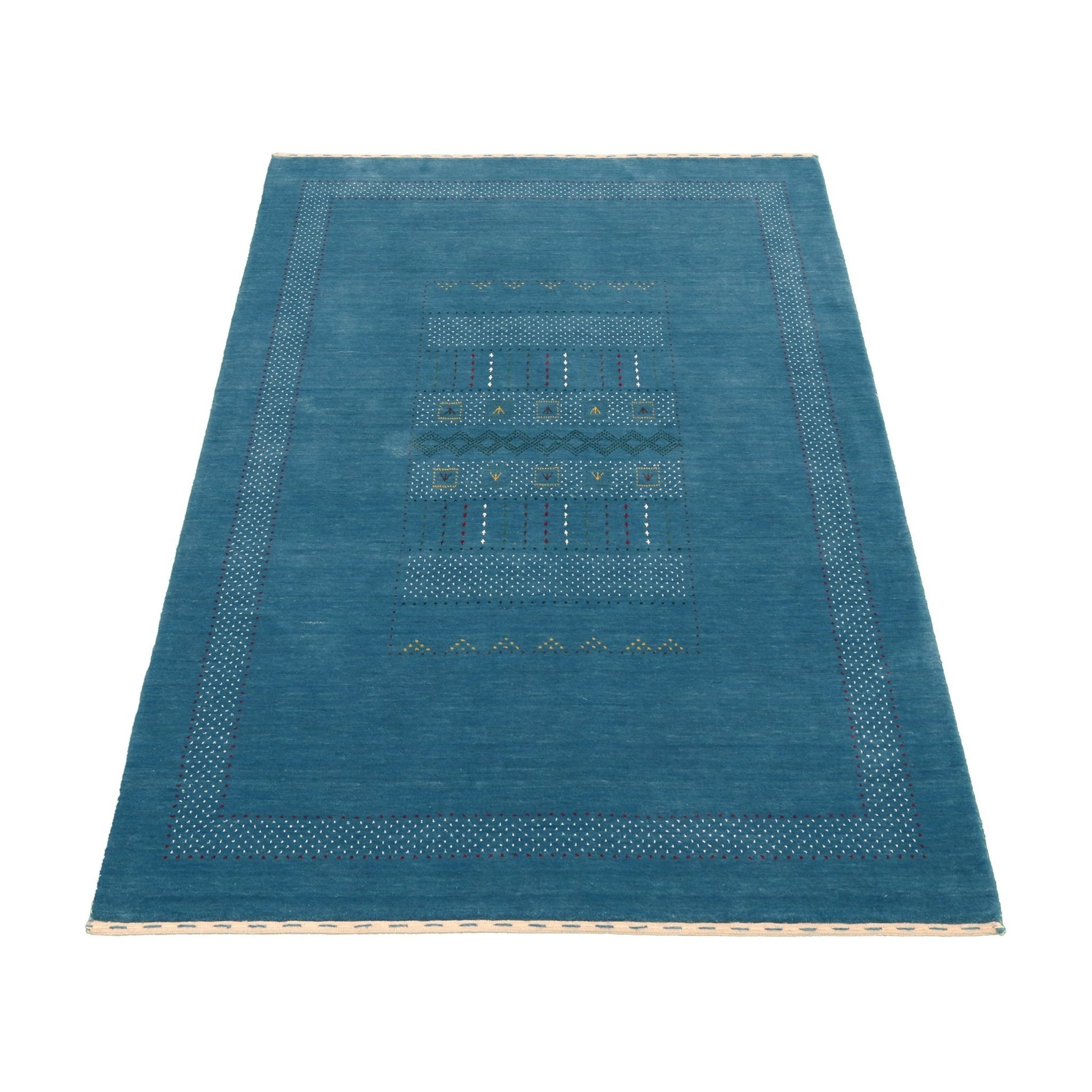 Gabbeh Design Hand Loomed Wool Area Rug.