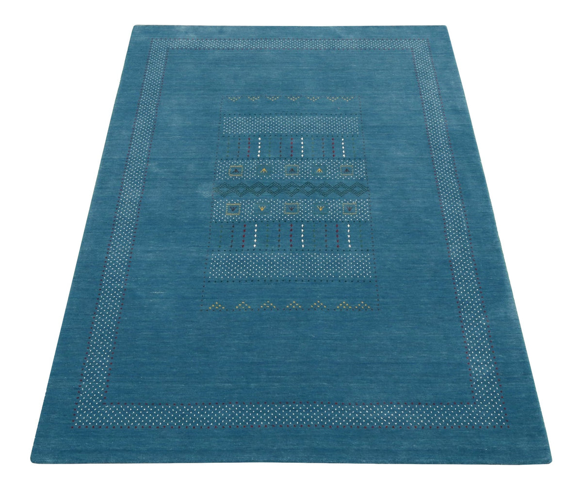 Gabbeh Design Hand Loomed Wool Area Rug.
