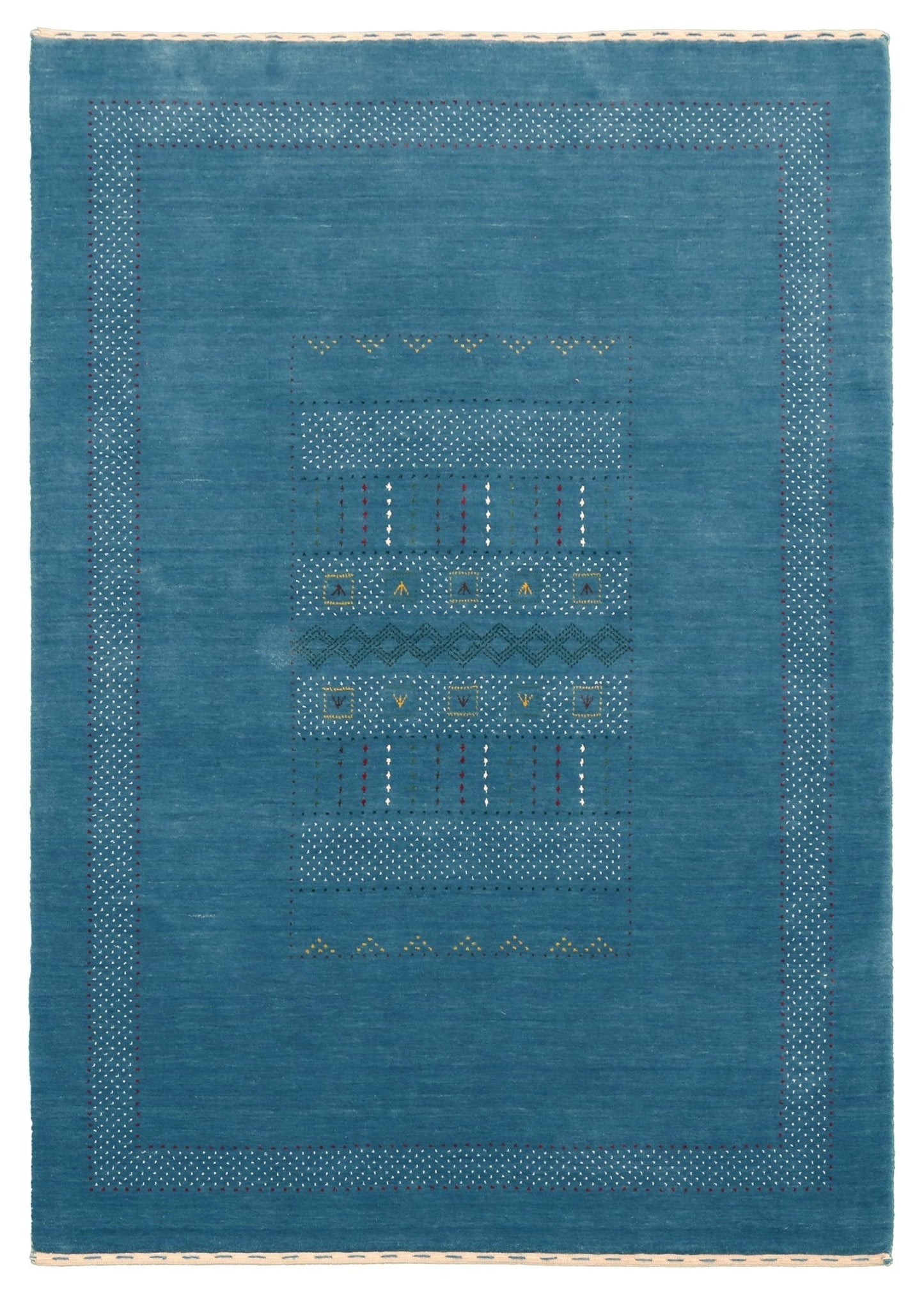 Gabbeh Design Hand Loomed Wool Area Rug.